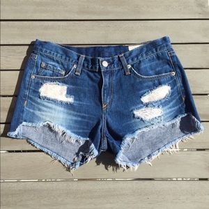 rag & bone / JEAN Cut-Off Distressed Denim Shorts